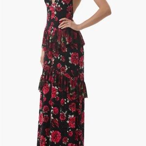 NWT AFRM Athens Floral Print Halter Maxi Dress